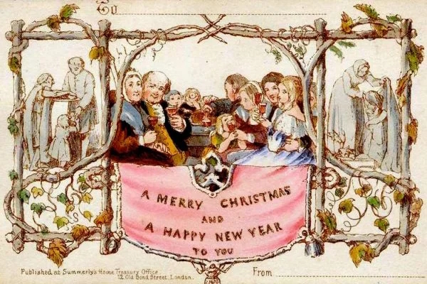 The first British commercially produced Christmas card.